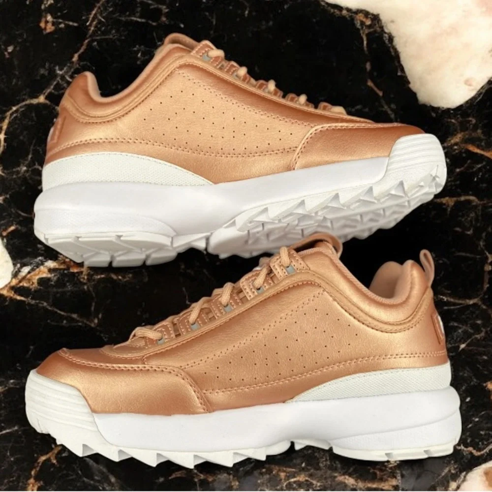 Fila Disruptor 2 Premium Metallic Rose Gold Women's Shoes Sneaker Size 9.5 - Picture 9 of 11